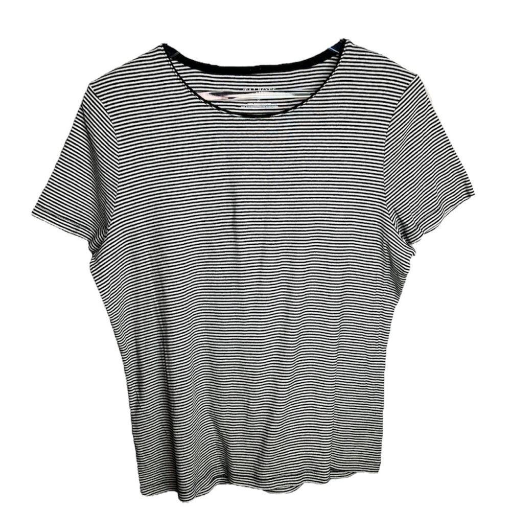 Talbots Black and White Striped Shirt